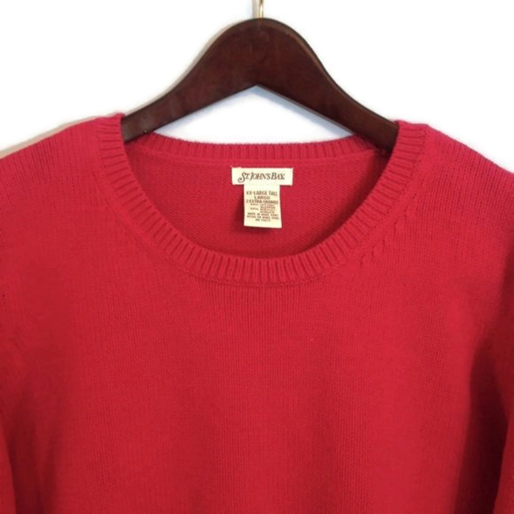 St. John's Bay Pink Long Sleeve Crew Neck Sweater 2X